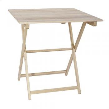 Mesa Velador Plegable de Haya Natural Sin Barniz - 70x70x76 cm