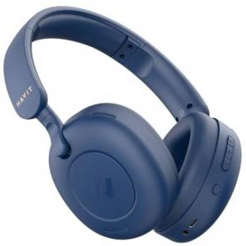 Auriculares Havit H655BT Azul Diadema Inalámbricos y Alámbricos con ANC, 76h de Batería, USB Tipo C