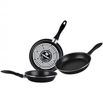 Juego de 3 Sartenes Magefesa Black 20-24-28 cm, Inducción, Antiadherente Bicapa Ecológico libre de PFOA, Acero Vitrificado