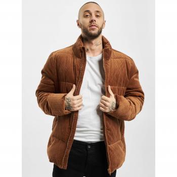 Urban Classics Boxy Corduroy Puffer Jacket in Toffee, Size S