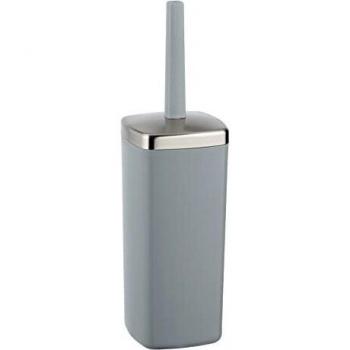 WENKO Escobillero Barcelona gris - Escobillero para el inodoro, absolutamente irrompible, Plástico