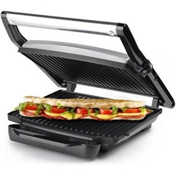 Princess 112412 - Grill para Paninis de Alta Potencia (2000 W) en Acero Inoxidable con Placas Antiadherentes