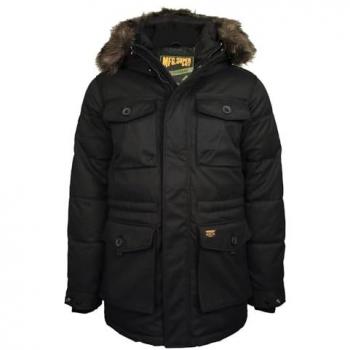 Parka Superdry Chinook con Piel Sintética Negra para Hombre - Talla S