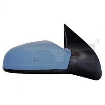 Espejo retrovisor izquierdo TYC 325-0064 con carcasa negra, cristal convexo, ajuste manual y diseño OEM