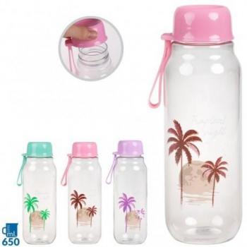 Botella con Cuerda Tropical Plástico Surtido 650ml