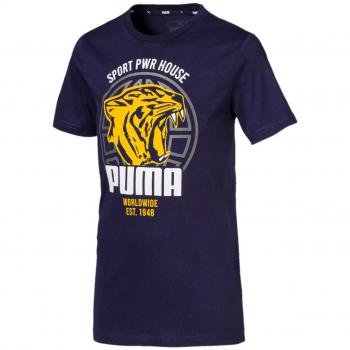 Puma Alpha Graphic tee B Camiseta, Niños, Peacoat, 164