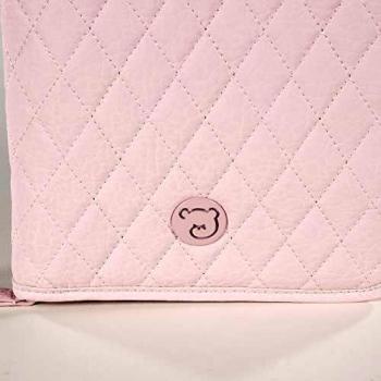 Pasito a Pasito. Libro de Nacimiento María. Funda Portadocumentos de Bebé con bolsillos y cremallera. Eco-leather tipo vacuno Color Rosa. Medidas: 27x18x2 cm.