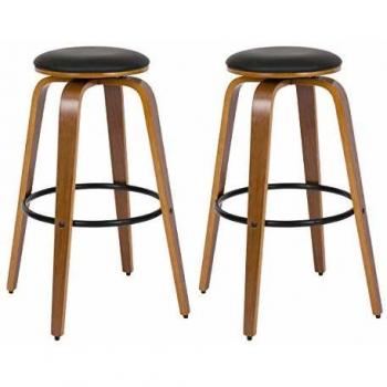 Taburete de bar Rendez-Vous Déco 78 cm cuero sintético negro (set de 2)
