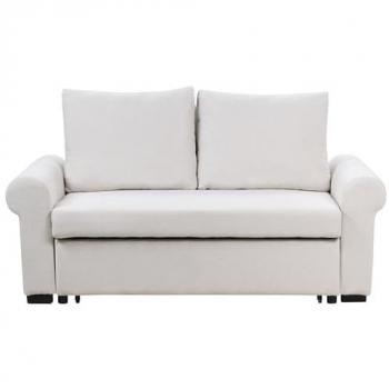Sofá Cama Retro Beige Claro de Poliéster 2 Plazas Extraíble Convertible
