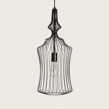 Lámpara Colgante Elina de Metal Negro con Diseño Industrial para Salón y Dormitorio