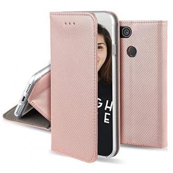 Funda Folio Magnética Dorada para Apple iPhone 14 Pro con Función Soporte y Almacenamiento de Tarjetas