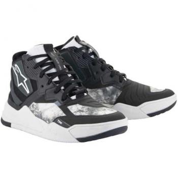 Alpinestars Botas de Moto Speedflight Negro-Gris-Blanco con características de diseño ergonómico, protección en tobillo, suela antideslizante, material resistente al agua y cierre con cordones