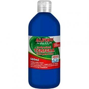 Botella tempera escolar 500 ml. azul ultramar