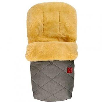 Saco de invierno para cochecito Natura gris melange con forro de lana de cordero, 90 cm x 45 cm (6-36 meses)