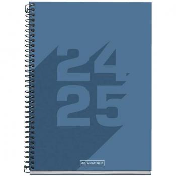 Agenda escolar Miquelrius Plus 150x213 días/páginas azul marino 2024-2025 con contenido en castellano e inglés