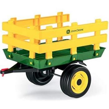 Remolque Peg Perego John Deere Stake-Side para Niños - Capacidad de Carga 10 Kg - Fácil Carga/Descarga