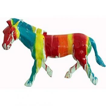 Figura Decorativa Caballo Kuatéh de Poliresina Multicolor 75x26x53 cm