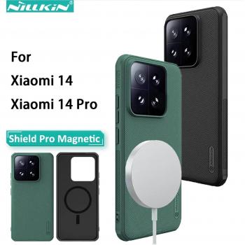 Funda Magnética de Lujo Nillkin Super Frosted Shield Pro para Xiaomi 14 Pro - Negro