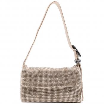 Benedetta Bruzziches Women's Crystal-Studded Mini Shoulder Bag in Powder Beige - Size UNI