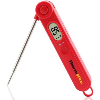 ThermoPro TP03A Termómetro digital de Cocina Reacción rápida con Pantalla LCD, Termómetro para Comida de bebé, Agua de baño, Leche Carne Horno BBQ y Alimentos con Sonda de Acero Inoxidable, Auto-apagado, Certificado de CE / RoHS