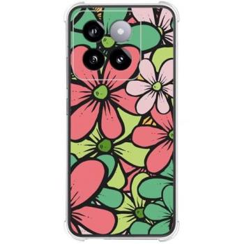 Funda Antigolpes de Silicona para Xiaomi 14 5G con Diseño de Flores 02