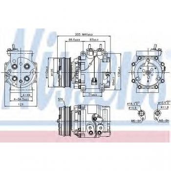 Compresor de aire acondicionado NISSENS 89235, tipo CA 89235, para sistemas de aire acondicionado