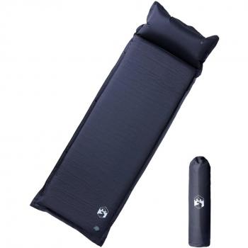 Colchón de camping autoinflable con almohada integrada gris vidaXL