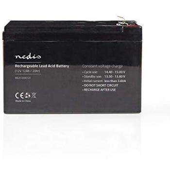 NEDIS Recargable de Plomo de la batería Batería Recargable de Plomo-Ácido - 12 A - 12 V - 151 x 98 x 95 mm Negro 151 mm