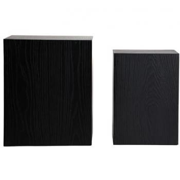 Peana de Madera de Abeto Negra Apilable 30x30x40 cm