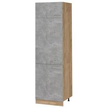 Armario para frigorífico empotrado R-Line, 60 cm, Hormigón y Chêne de Fuerza Doré