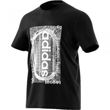 adidas M Stdm Gr T Camiseta de Manga Corta, Hombre, Black/White, L