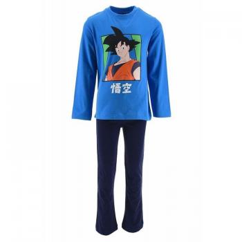 Pijama largo de algodón azul Dragon Ball para niño de 3 años