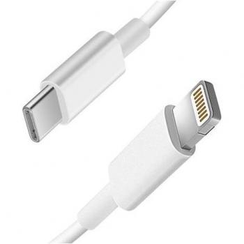 Cable USB-C a Lightning Blanco 2m con Power Delivery - Carga y Sincronización Rápida