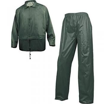 Delta plus - Conjunto lluvia poliester pvc verde talla -l