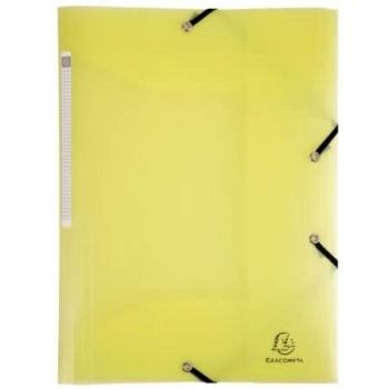 Carpeta A4 con gomas y 3 solapas Chromaline pastel color amarillo de polipropileno Exacompta