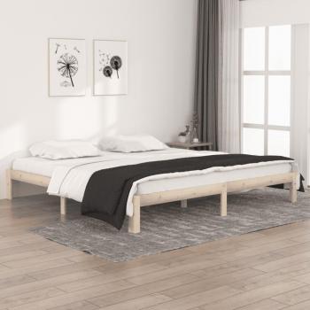 Cama de madera maciza de pino 200x200 cm