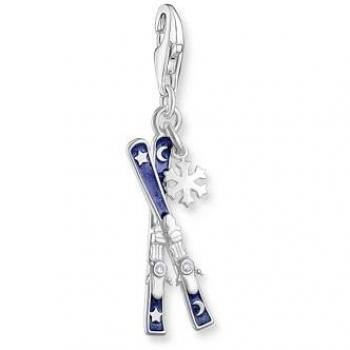 THOMAS SABO Silver Blue Enamel Pair Of Crossed Skis Charm 2059-041-32