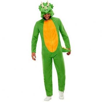 Smiffys 50711XL - Disfraz de dinosaurio unisex para adulto, color verde, talla XL, 116,8-121,9 cm