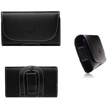 OZZZO FUNDA CÁSCARA CASO ESTUCHE DE CUERO HORIZONTAL CINTA NEGRO Para HTC Advantage X7500