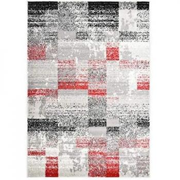 vidaXL Alfombra Gris y Rojo 160 x 230 cm PP
