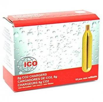 ICO 10uds Cartuchos de CO2 para Máquina de Soda, Cargadores de Soda de 8 Gramos para Máquina de Agua con Gas y Agua Carbonatada