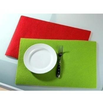 Gilde Posavasos de fieltro de 35cm x 45cm, juego de 4en color rojo