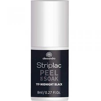Alessandro Striplac Peel Or Soak Lacas de uñas 8 ml - Vegan No. 119 Negro medianoche