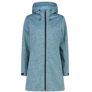 CMP Women's Softshell Jacket with Fixed Hood - Light Blue