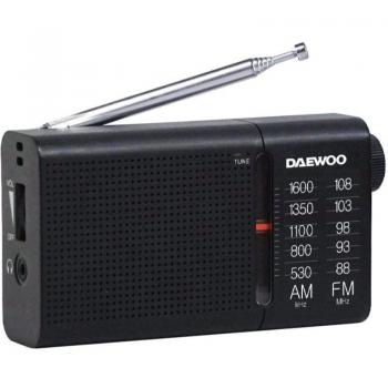 Radio Portátil Daewoo DW1119 Negra con Sintonizador FM y Diseño Compacto