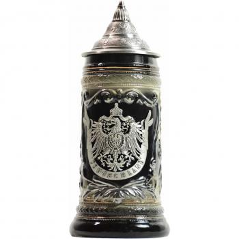 Amoy-Art Jarra de Cerveza Alemana Personalizada Taza águila de estañ Mug 0.6Liter