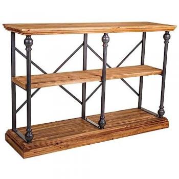 Estantería de Metal y Madera Wanderlust Deco - Abeto Marrón - 120x35x79.51 Cm - Resistente y Duradera