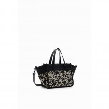 Desigual Black Polyester Handbag, Shoulder Bags, female, Black, Size: ONE SIZE