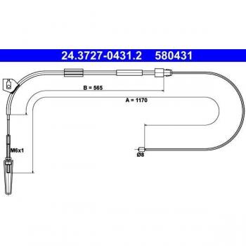 Cable de freno de estacionamiento ATE 24.3727-0431.2