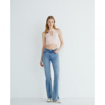 Top Guess escote en pico rosa con detalles de encaje, talla S